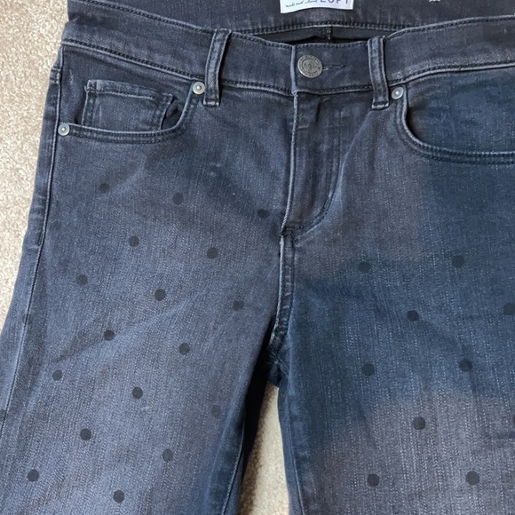 Loft Modern Skinny Black polka dot jeans size 26 - Picture 3 of 9